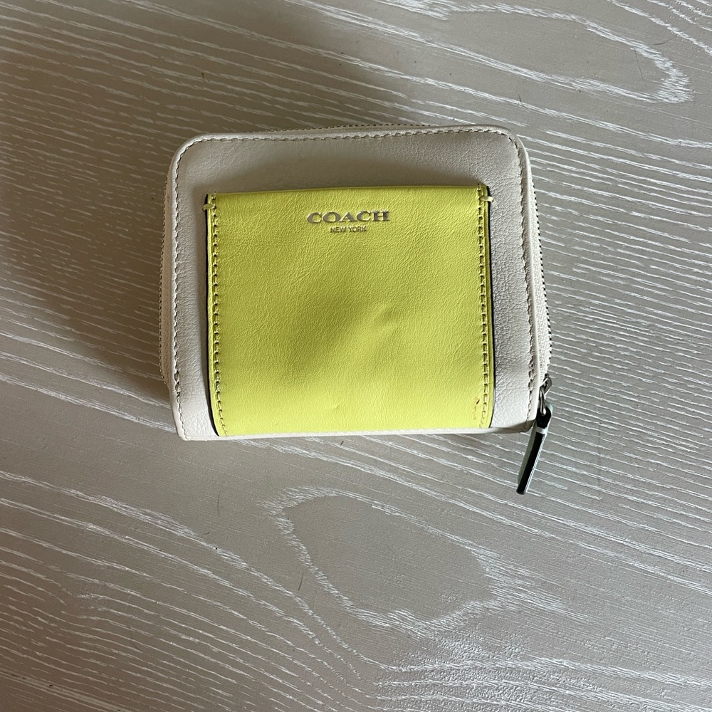 Coach Legacy Color Block Lemon and Cream Wallet